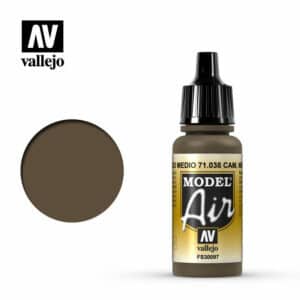 Vallejo Model Air (17ml) – Camouflage Medium Brown – 71.038